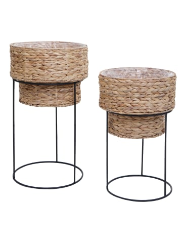 MCW 2er-Pflanzentopf-Set Q45, Natur, Gestell schwarz