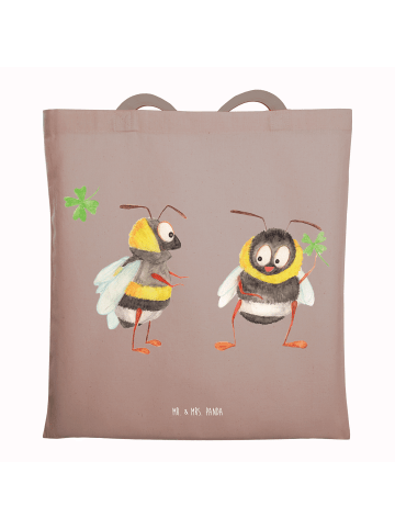 Mr. & Mrs. Panda Schultasche Hummeln Kleeblatt ohne Spruch in Braun Pastell
