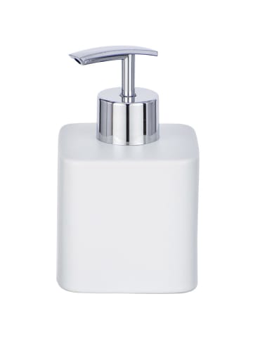 Wenko Behälter mit Flüssigseifenpumpe in Weiß, (B) 7,5 x (H) 13 x (L) 8,5 cm
