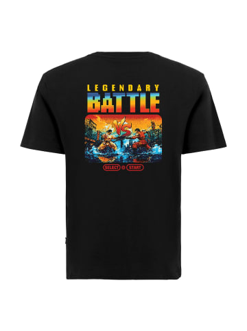 OLDSKULL T-Shirt Retro Pixel Battle Logo Graphic in Black