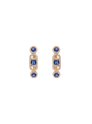 faina Women Earrings in Rose Gold Navy