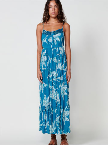 KOROSHI Langes bedrucktes fliessendes trÃ¤gerkleid. in bunt