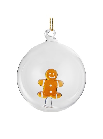 Butlers Glaskugel HANG ON Lebkuchenmann in Transparent