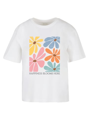 Merchcode Merchcode Ladies Happiness Blooms Here Tee in white