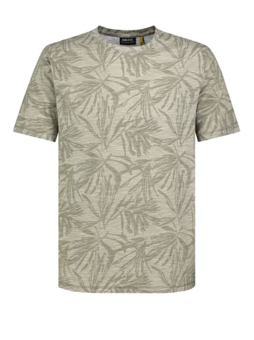 Sublevel Kurzarm T-Shirt Blumenmuster Rundhals Casual in Hellgrün