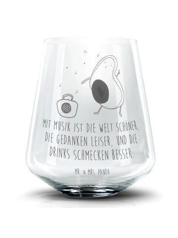 Mr. & Mrs. Panda Blümchentail Glas Avocado Tanzen mit Spruch in Transparent