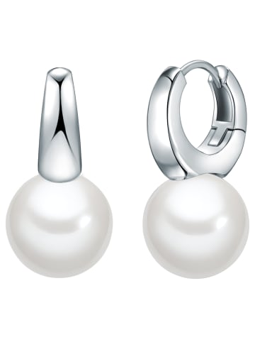 Rafaela Donata Perlen-Creolen Sterling Silber Muschelkernperle in silber