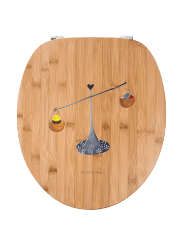 Mr. & Mrs. Panda holz wc sitz Sternzeichen Waage ohne Spruch in Braun