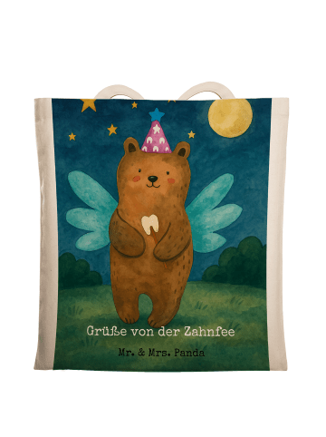 Mr. & Mrs. Panda dokumententasche Bär Zahnfee Design mit Spruch in Weiß