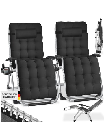 tectake Sonnenliege, klappbar, Belastbarkeit je 200 kg, 84 x 168 x 82,5 cm