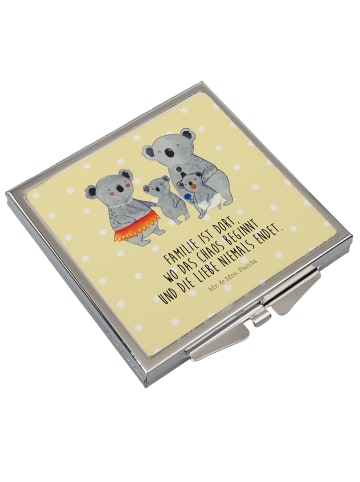 Mr. & Mrs. Panda Kosmetikspiegel Koala Familie mit Spruch in Gelb Pastell