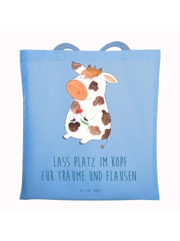 Mr. & Mrs. Panda Tasche Kuh mit Spruch in Sky Blue