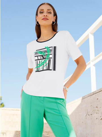 WITT WEIDEN Kurzarmshirt in weiß-schwarz-bedruckt