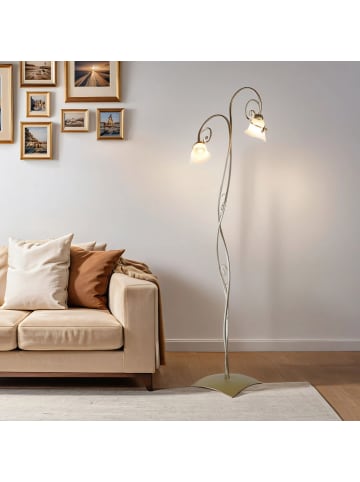 Licht-Erlebnisse Stehlampe (B)44 x (L)44 x (H)169 cm in Gold Weiß