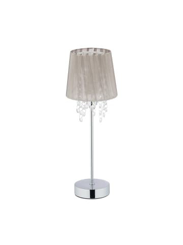 relaxdays Tischlampe  in Grau/Silber - (H)41 x Ø 14,5 cm