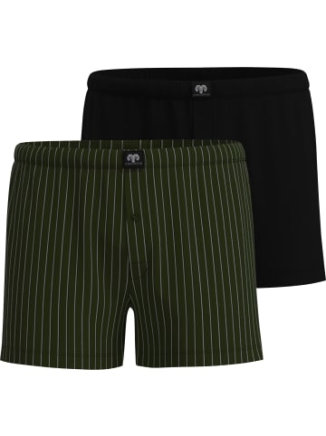 CECEBA Baumwolle, Single-Jersey Bio Boxershorts 2er-Pack in grün/schwarz