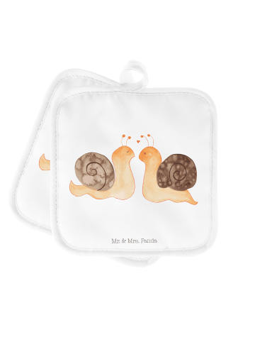Mr. & Mrs. Panda Ofenlappen Schnecken Liebe ohne Spruch in Weiß