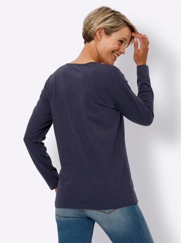 Sieh an! Langarmshirt in marine-ecru-bedruckt