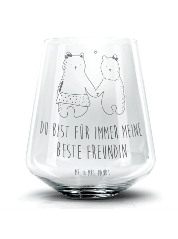 Mr. & Mrs. Panda Blümchentailglas Bär Freundin mit Spruch in Transparent