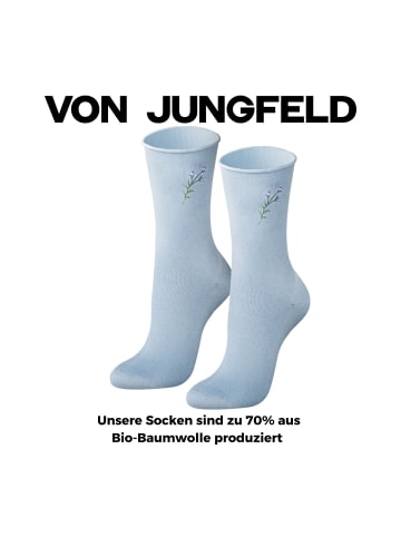 von Jungfeld Stickmotiv Blumen in Stick Blau