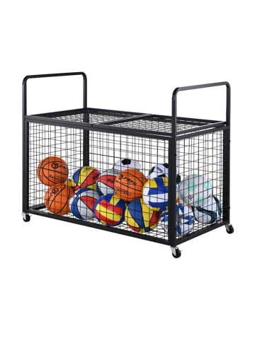 relaxdays Ballwagen in Schwarz - (B)115 x (H)98 x (T)61 cm