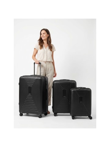 Redolz Essentials 14 4 Rollen Kofferset 3-teilig mit Dehnfalte in black metallic