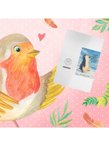 Mr. & Mrs. Panda Grußkarte Pinguin mHerzieren Design mit Spruch in Weiß