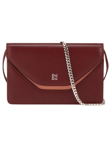 DuDu Umhängetasche Leder 19 cm in burgundy