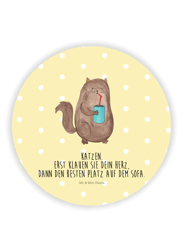 Mr. & Mrs. Panda Kühlschrankmagnet Katze Dose mit Spruch in Gelb Pastell
