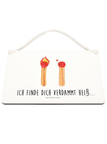 Mr. & Mrs. Panda holzbild Streichhölzer mit Spruch in Weiß