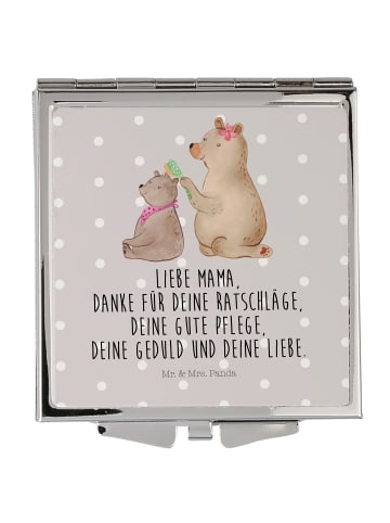 Mr. & Mrs. Panda Kosmetikspiegel Bär Kind mit Spruch in Grau Pastell