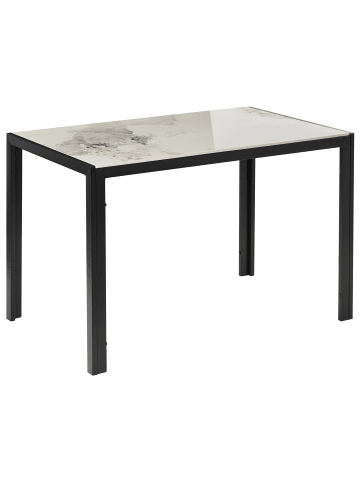 Beliani Esszimmertisch CLARENCE in Weiß/Schwarz - (W) 70 x (H) 75 x (L) 120 cm