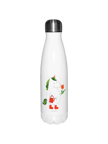 Mr. & Mrs. Panda Thermosflasche Einhorn Gärtner ohne Spruch in Weiß