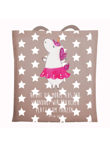 Mr. & Mrs. Panda Tragetasche Einhorn Ballerina mit Spruch in Braun Pastell