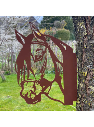 UNUS Baumstecker Rost Schweinekopf in Braun