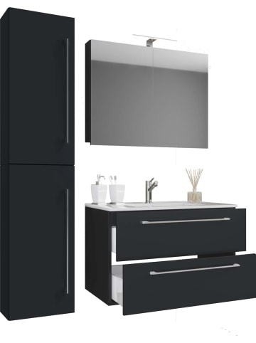 ebuy24 Badmöbelset Badinos60SS Schwarz 61 x 47 cm