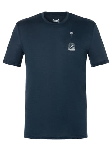super.natural M TEABAG WORLD TEE in blau