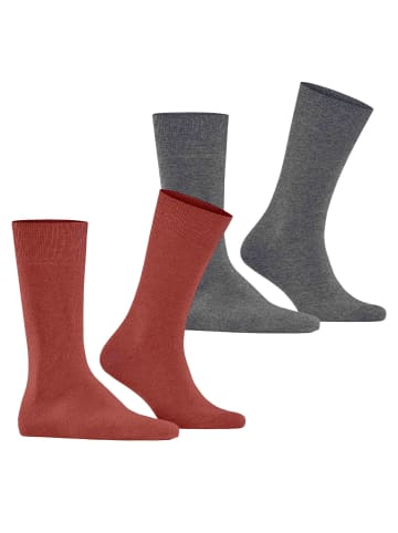 Burlington Socken 2er Pack in Rot/Grau
