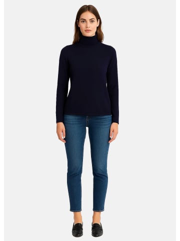 CASH-MERE.CH Rollkragen Pullover in Marine Blau