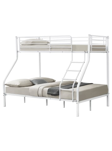 neu.haus Metall Etagenbett Sortland in Weiß (L)210cm (H)168cm (B)148cm