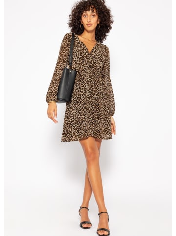 SASSYCLASSY Kleid in Leo-Print in Beige