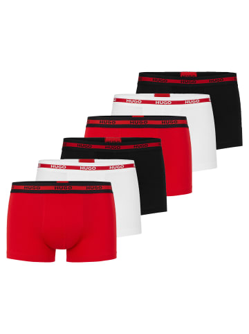 HUGO Boxershort 6er Pack in Schwarz/Rot/Weiß