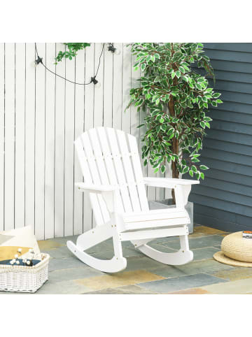 Outsunny Adirondack-Stuhl 77L x 94B x 97H cm Weiß