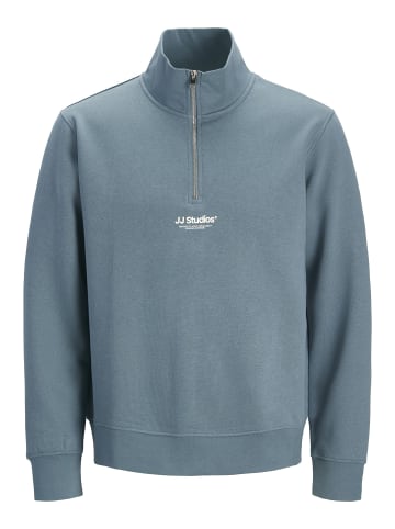 JACK & JONES Junior Sweatshirt mit halbem Reißverschluss in Blue Mirage