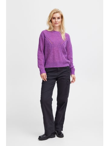 PULZ Jeans Strickpullover PZIRIS Pattern Pullover in lila