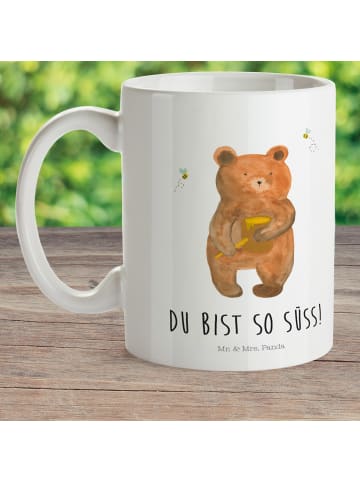 Mr. & Mrs. Panda Mehrwegbecher Bär Honig mit Spruch in Weiß