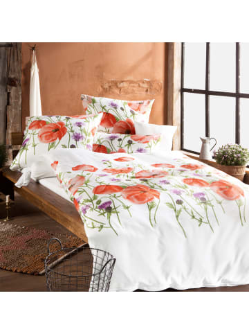 Erwin Müller Mako-Satin Bettwäsche in orange-weiß