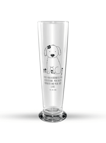 Mr. & Mrs. Panda Bierglas Hund Dame mit Spruch in Transparent