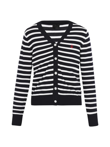 DreiMaster Women Cardigan in navy offwhite stripe