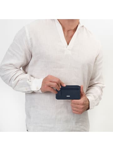 Redolz Leather Essentials Schlüsseletui Leder 11.5 cm in navy